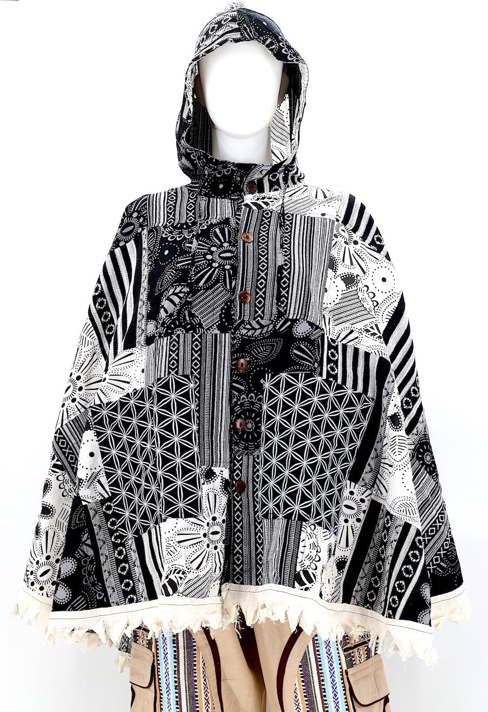 Cotton Patchwork Poncho by Himalaya Handmade