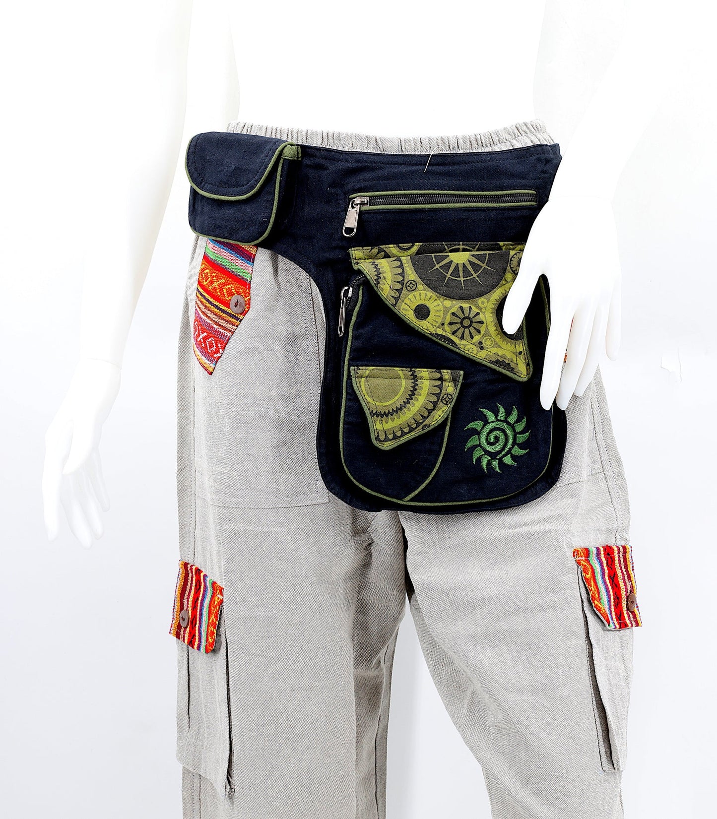 Himalaya Handmade Cotton Sun Embroidered Fanny Pack