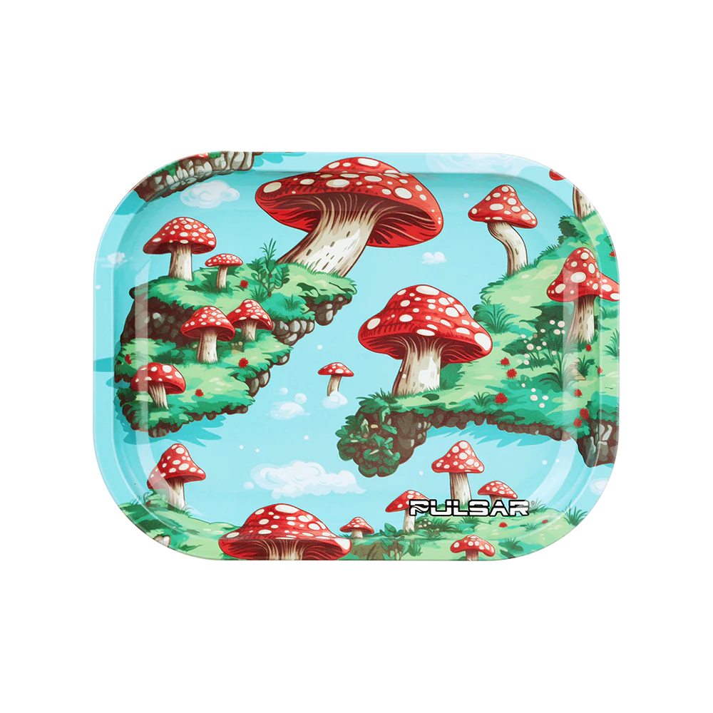 Pulsar Rolling Tray - 7x5.5 - Floating Mushrooms
