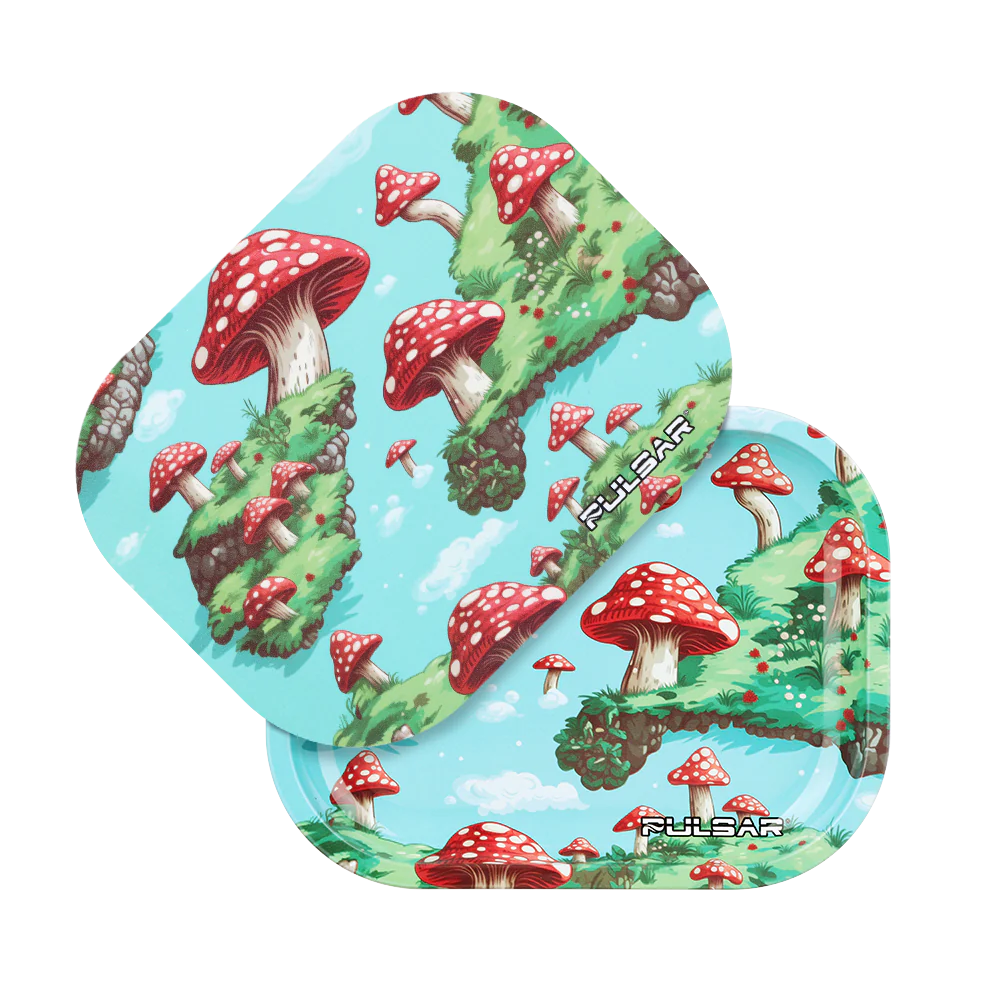 Pulsar Rolling Tray + Lid Bundle 7x5.5 - Floating Mushrooms