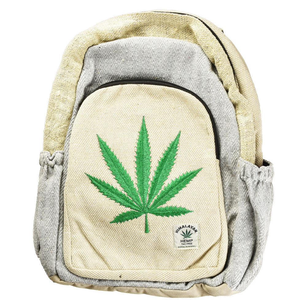 Himalaya Handmade Hemp Backpack - Big Green Leaf