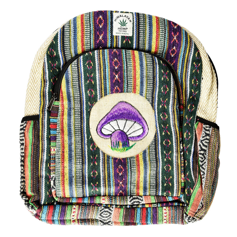 Himalaya Handmade Hemp Backpack - Funky Mushroom