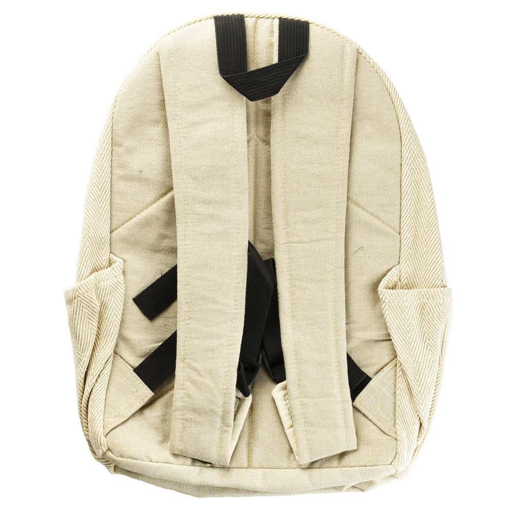Himalaya Handmade Hemp Backpack - Green Leaf Print