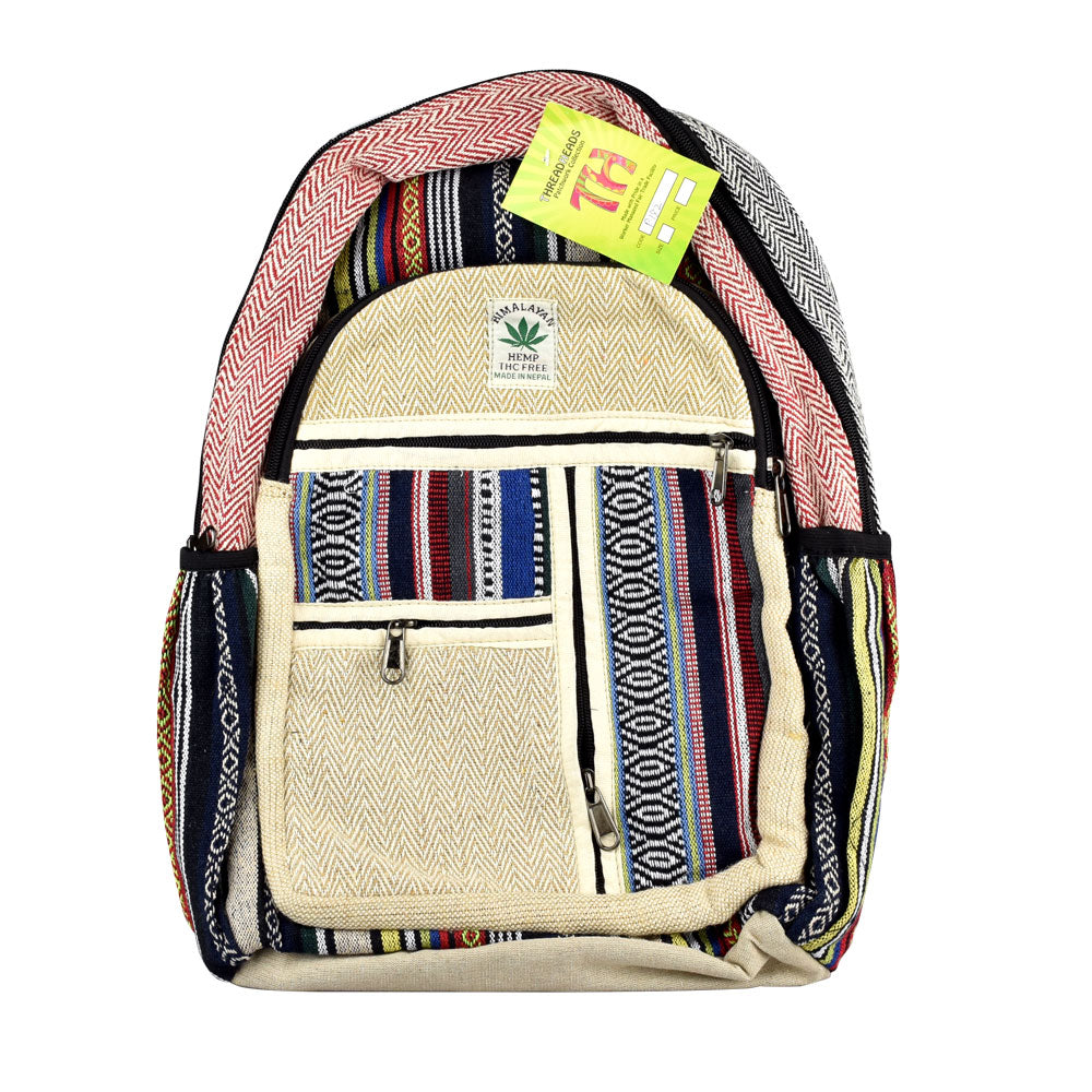 Himalaya Handmade Hemp Backpack - Multi-Stripe