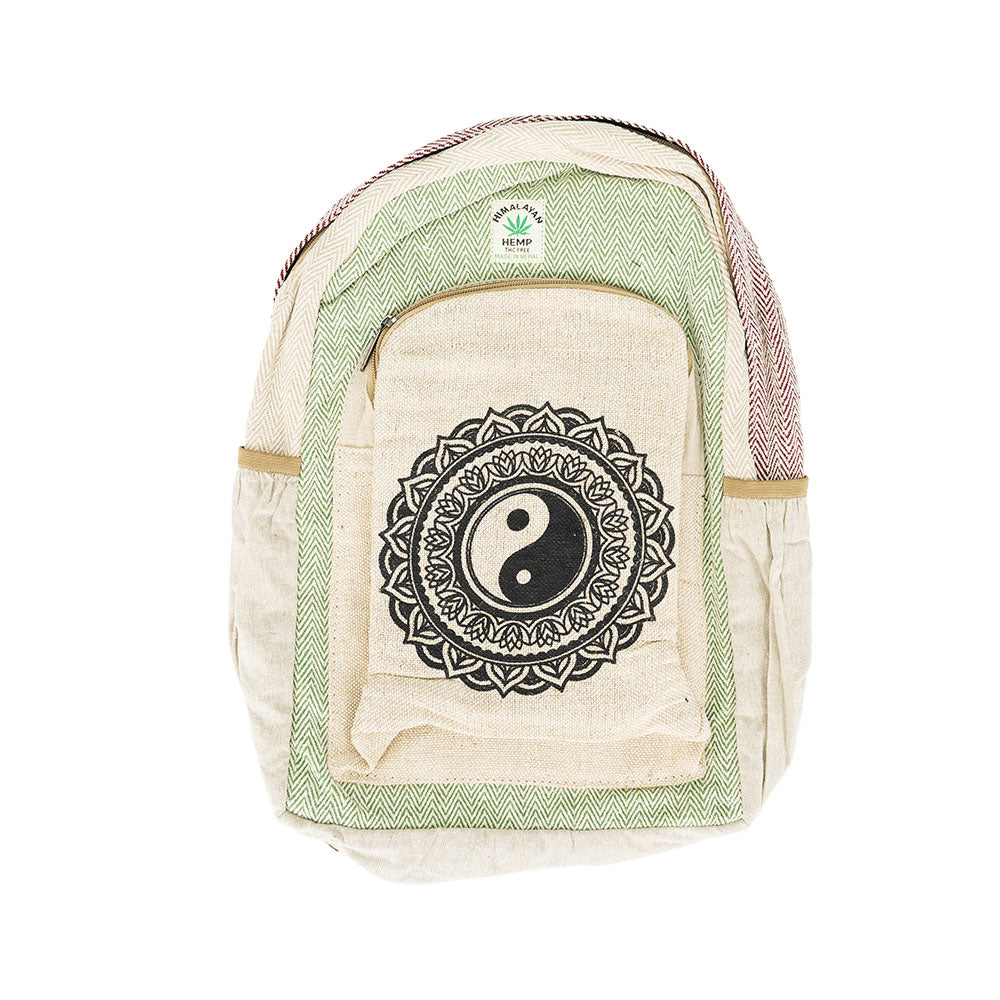 Himalaya Handmade Hemp Backpack - Yin Yang Mandala