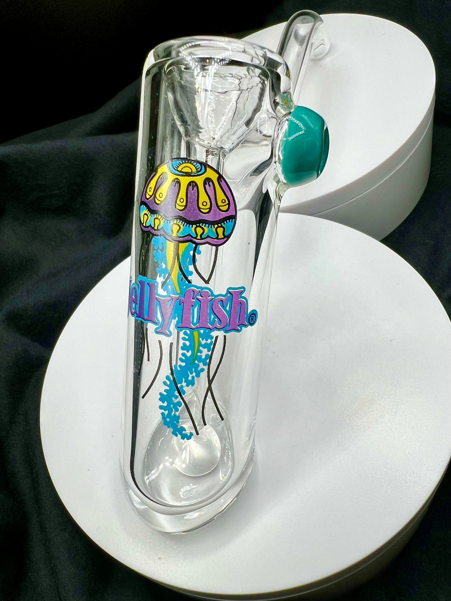 Medium Layback Bubbler w/ Color Carb by Jellyfish Glass