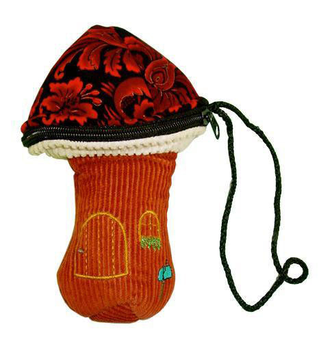Corduroy Mushroom Padded Pouch