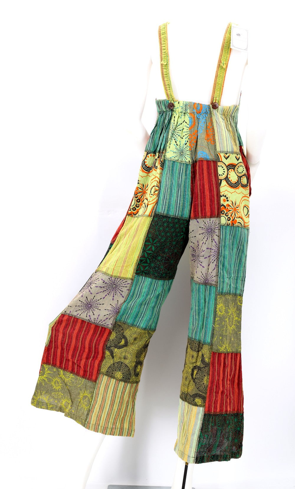 Patchwork Overalls Green