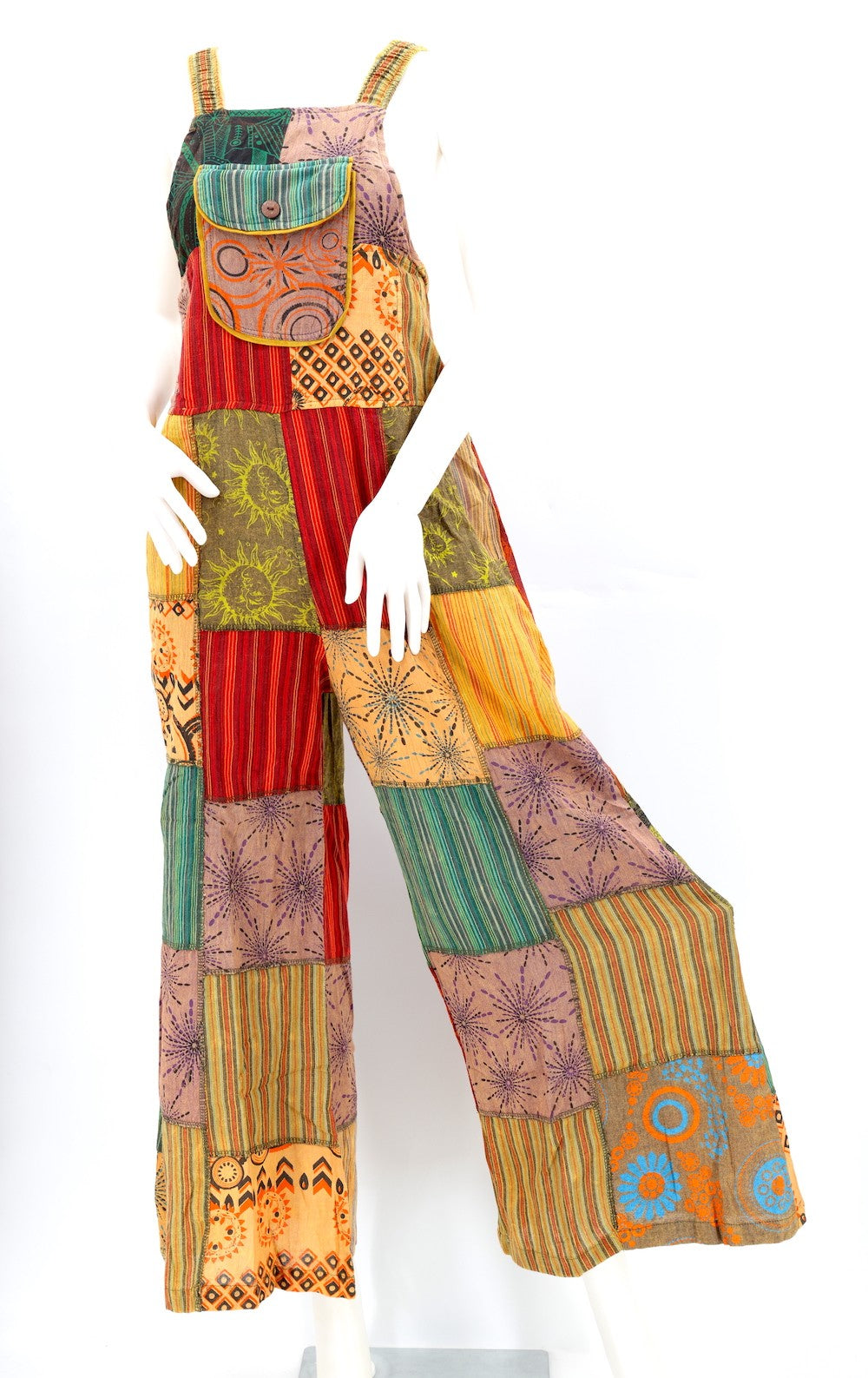 Patchwork Overalls Orange