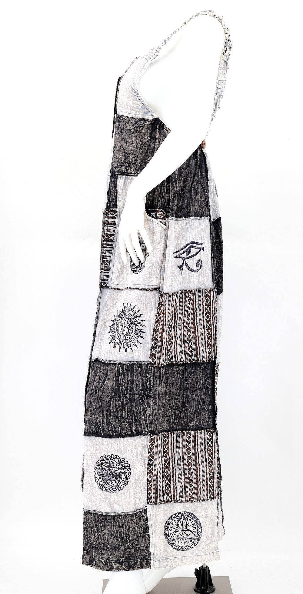 Patchwork Overalls Black/Grey