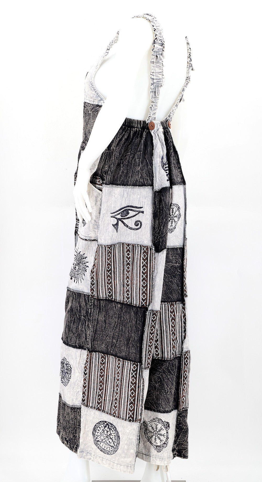Patchwork Overalls Black/Grey