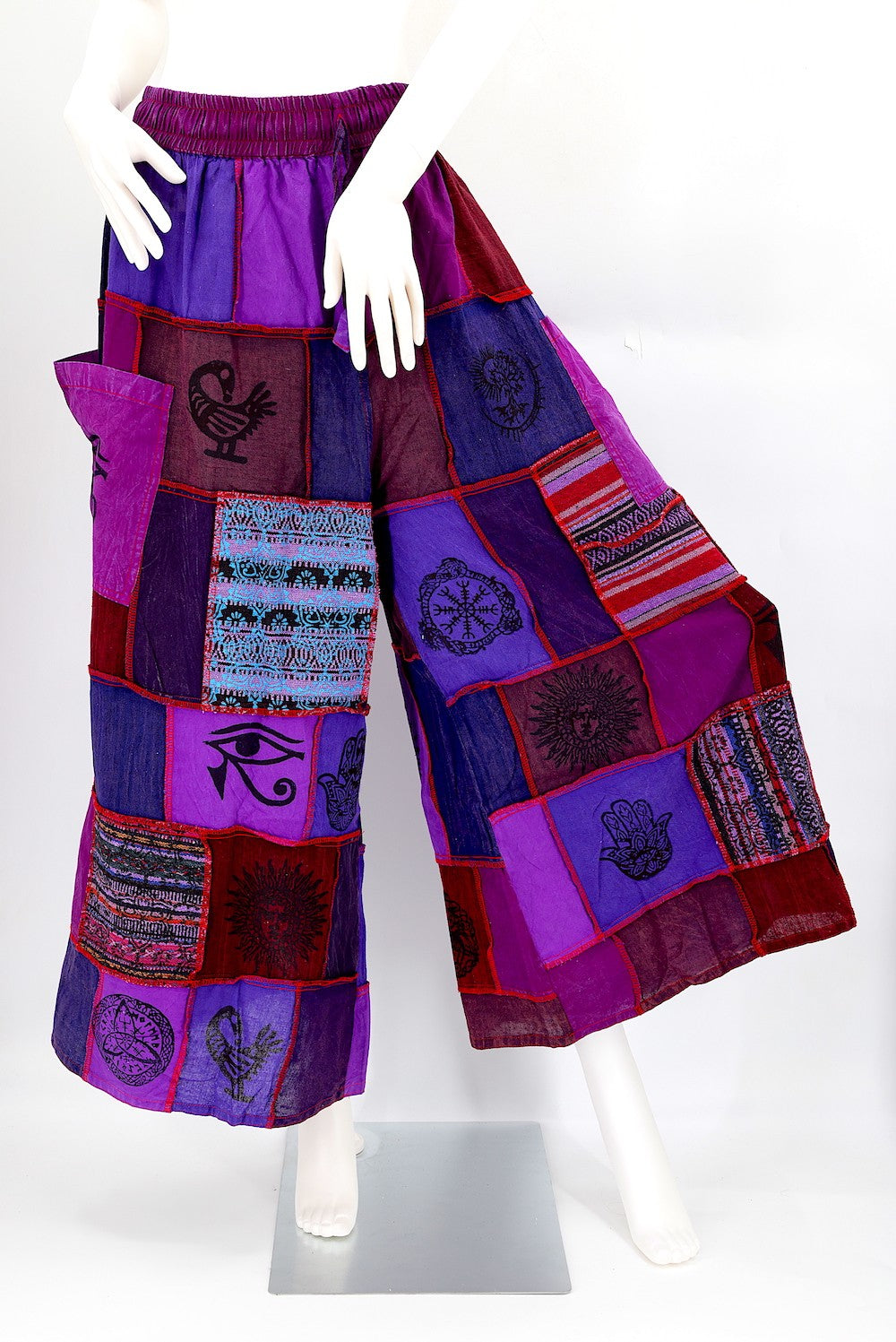 Patchwork Pants - Purple
