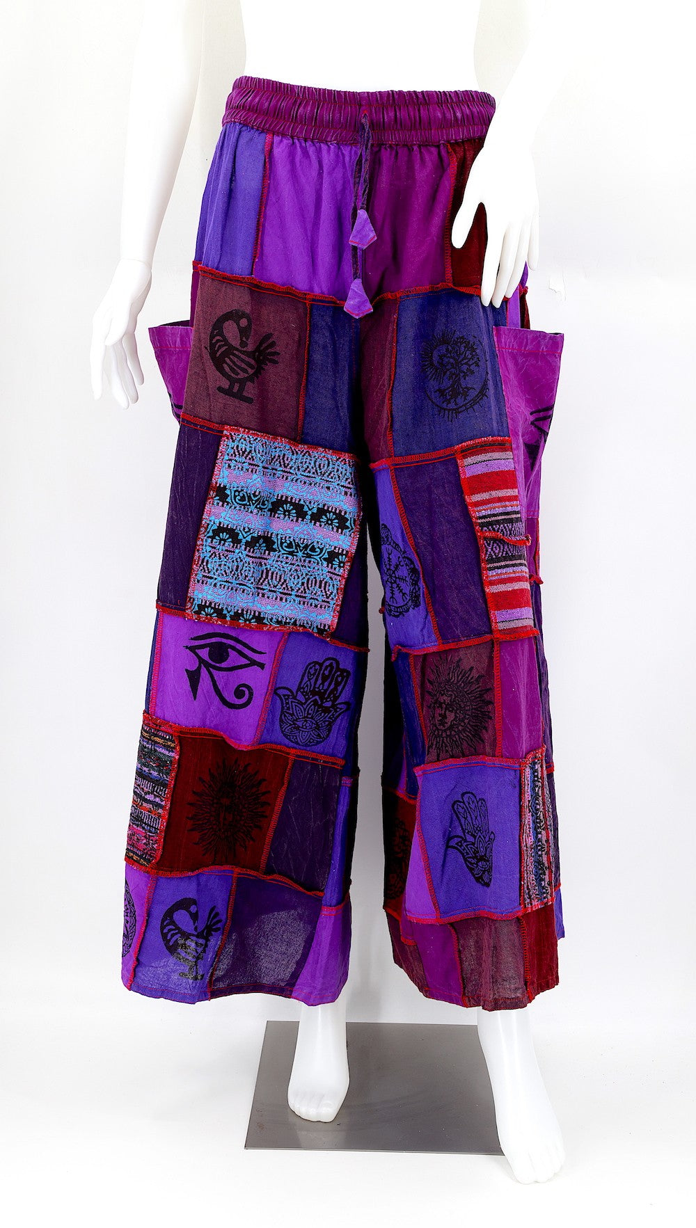 Patchwork Pants - Purple