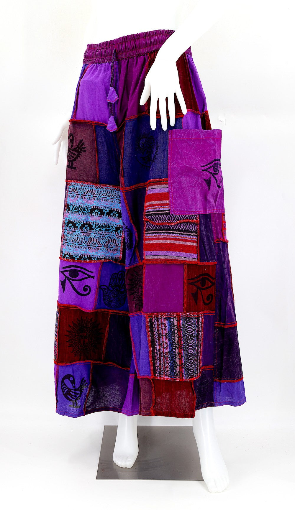 Patchwork Pants - Purple