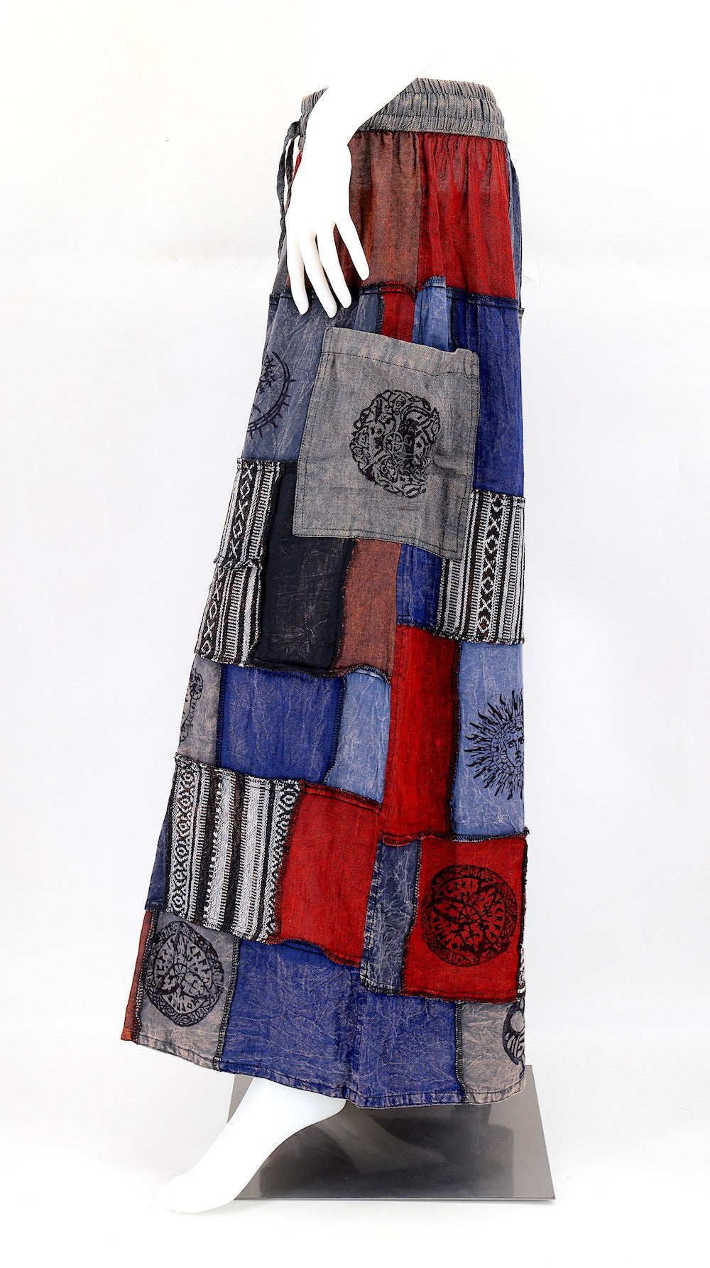 Patchwork Pants - Blue/Grey