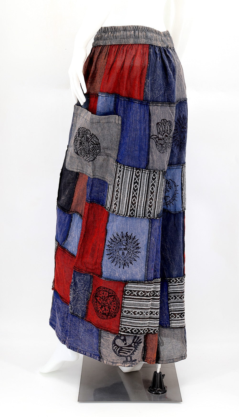 Patchwork Pants - Blue/Grey