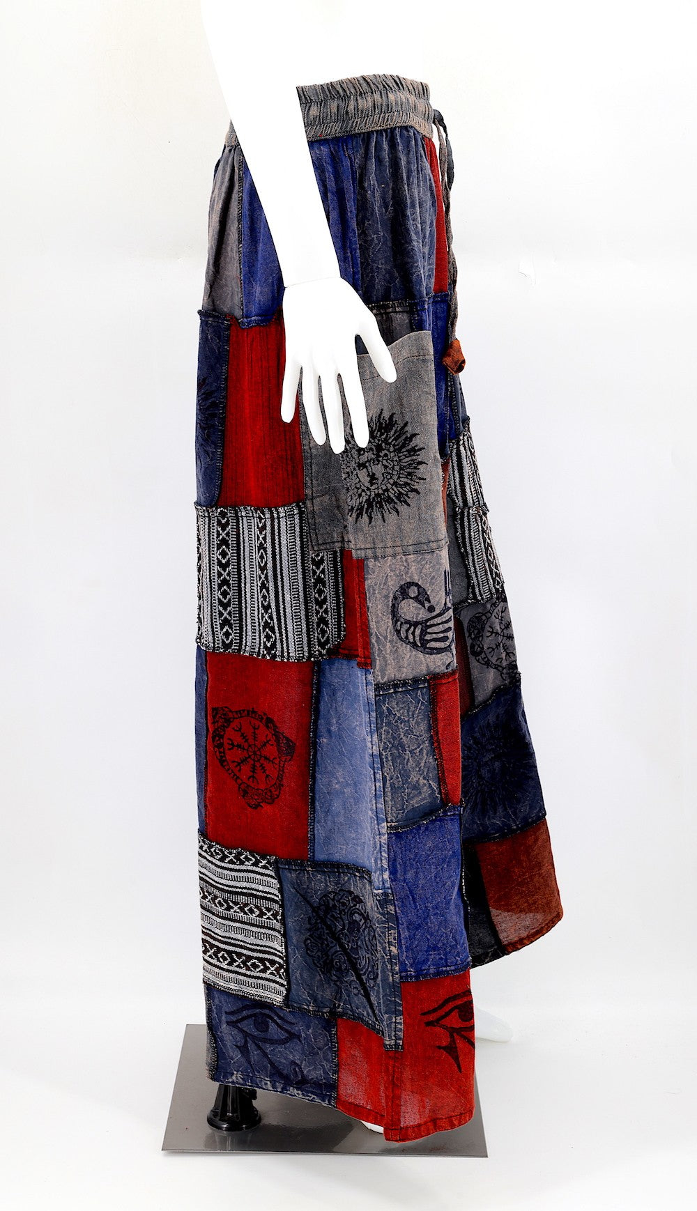 Patchwork Pants - Blue/Grey