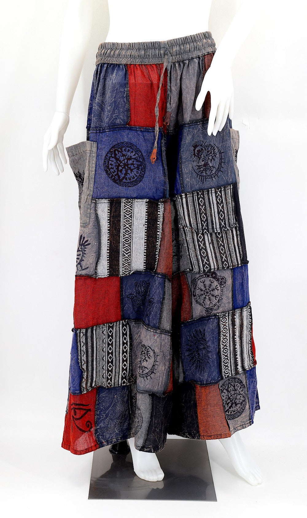 Patchwork Pants - Blue/Grey