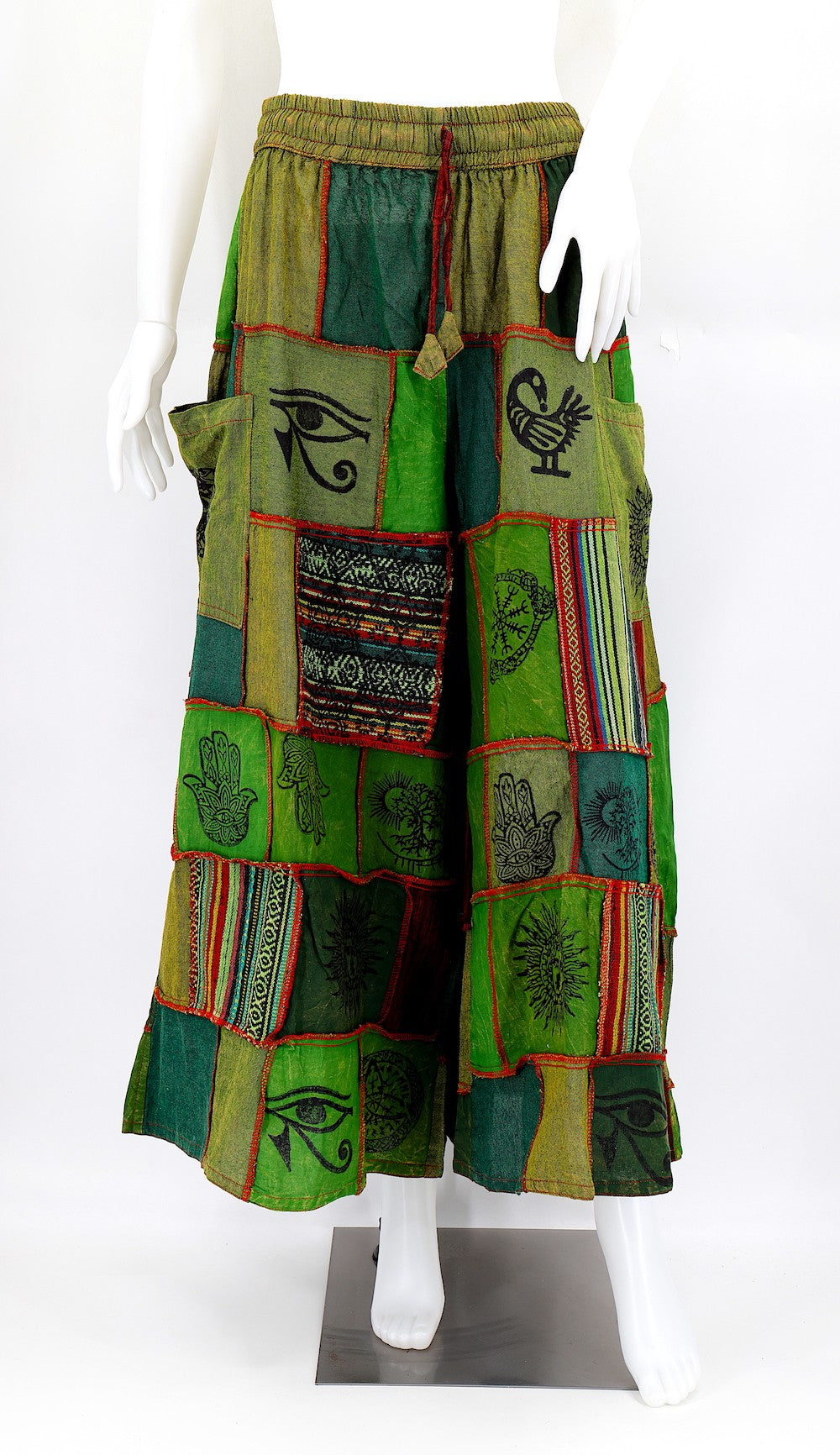Patchwork Pants - Green