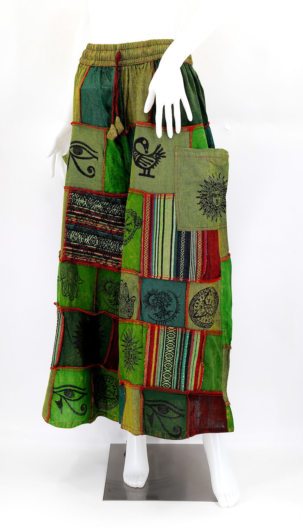 Patchwork Pants - Green