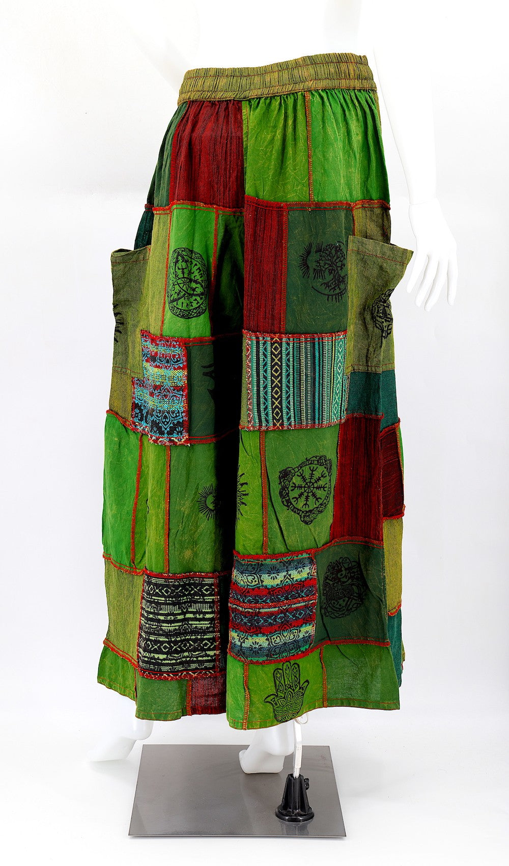 Patchwork Pants - Green