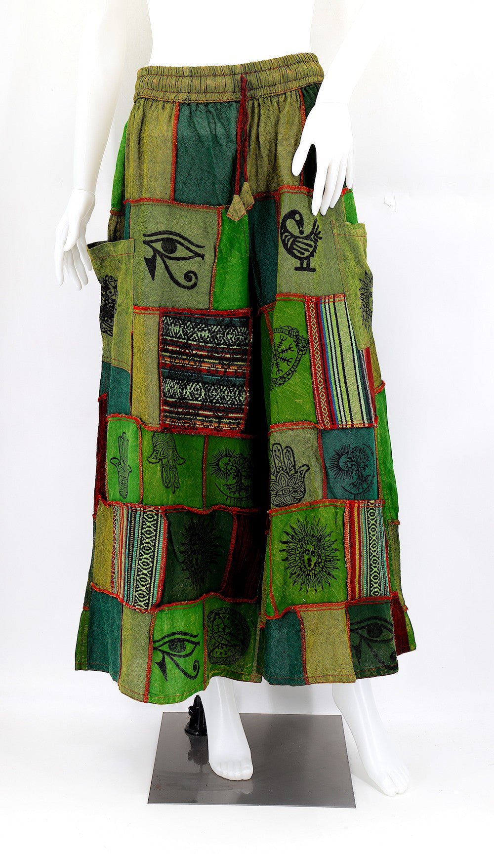 Patchwork Pants - Green