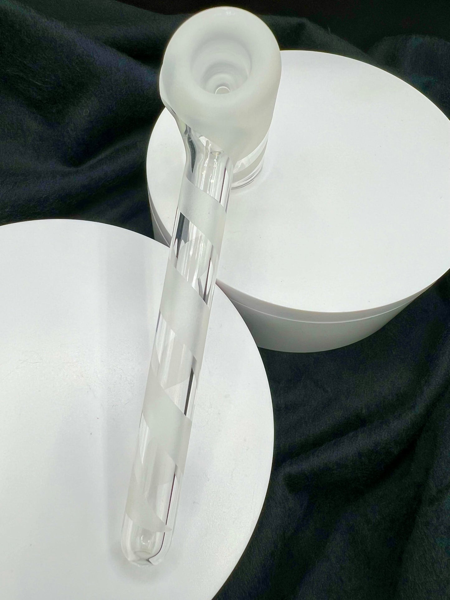 Small Sandblasted Hammer Bubbler by Jellyfish Glass