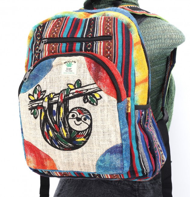 Himalaya Handmade Hemp Sloth Backpack - Large