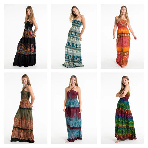 Smocked Maxi Dresses - Assorted