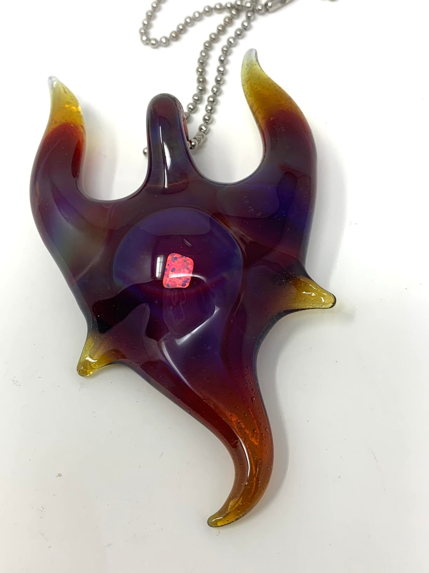 Kevin Bergesson Purple Rainbow Horned Opal Pendant