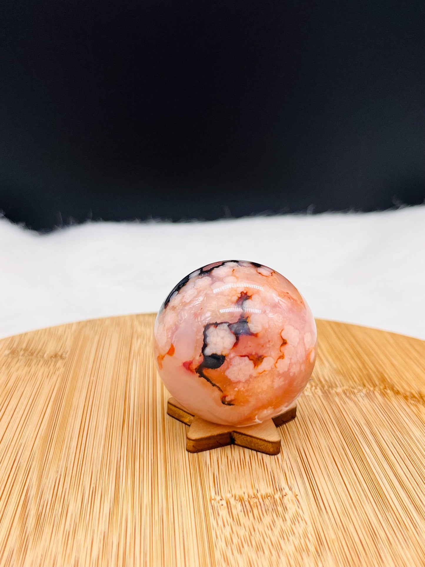 Carnelian & Flower Agate Sphere
