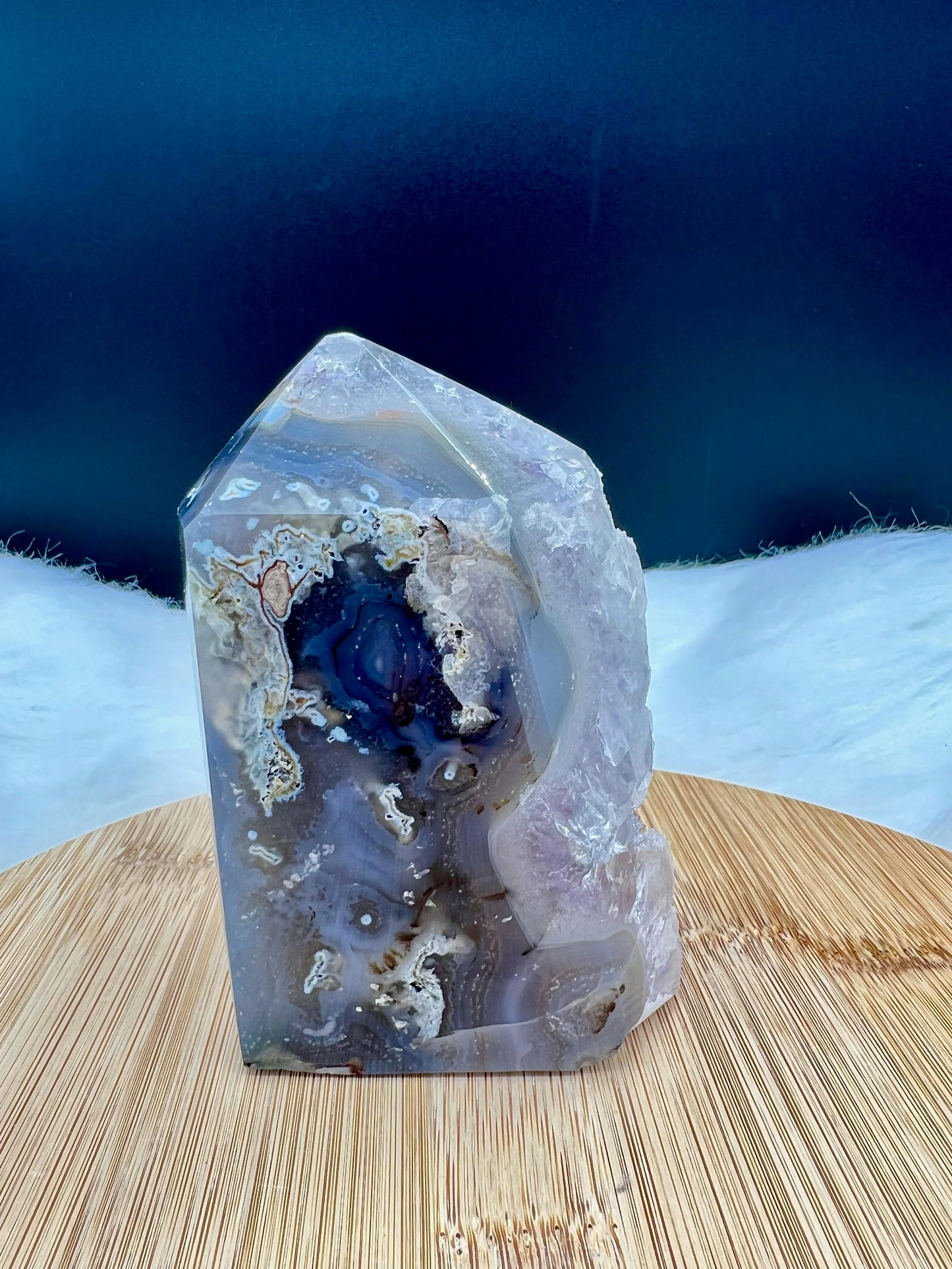 Chunky Druzy Blue Agate