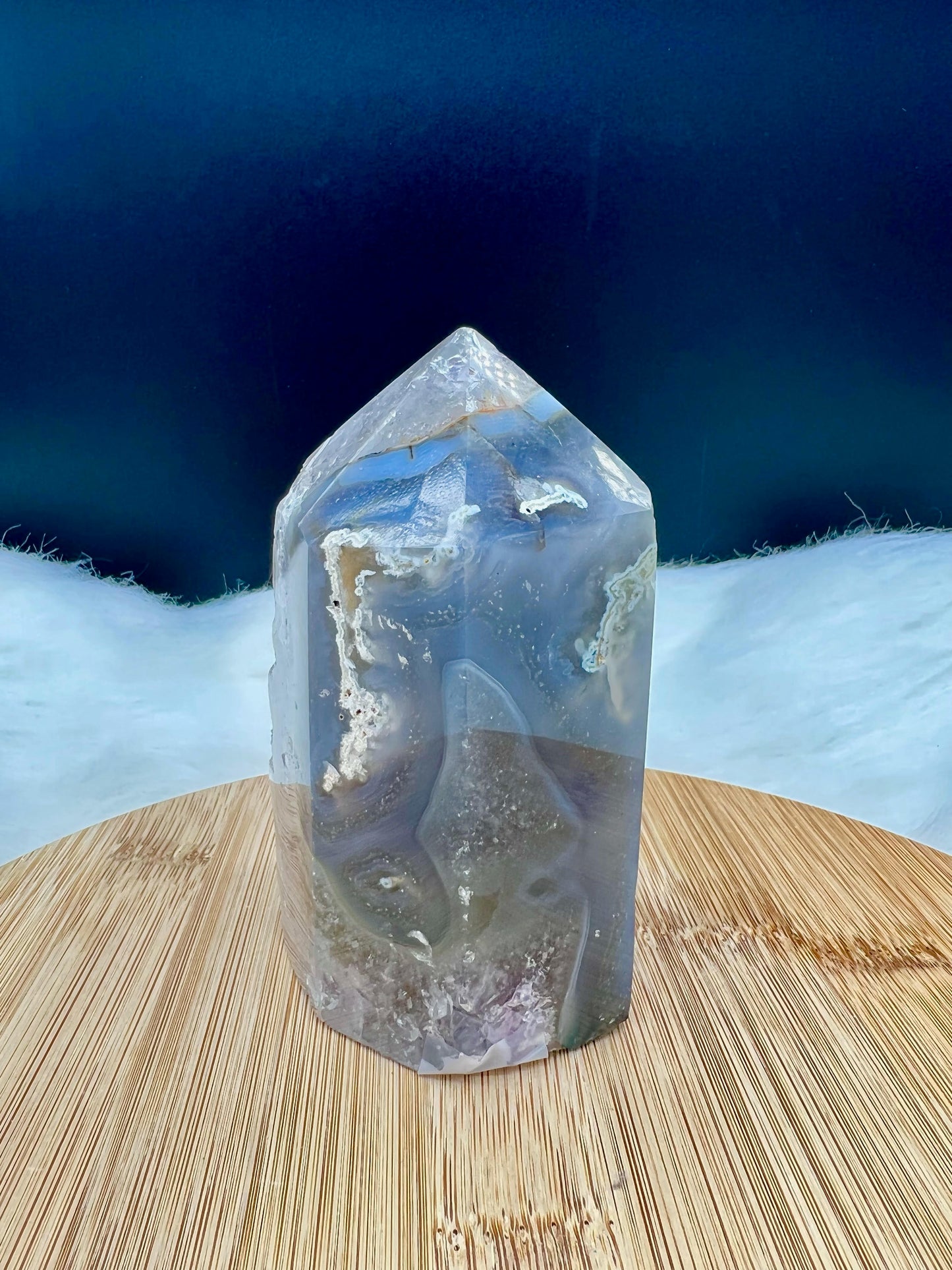 Chunky Druzy Blue Agate