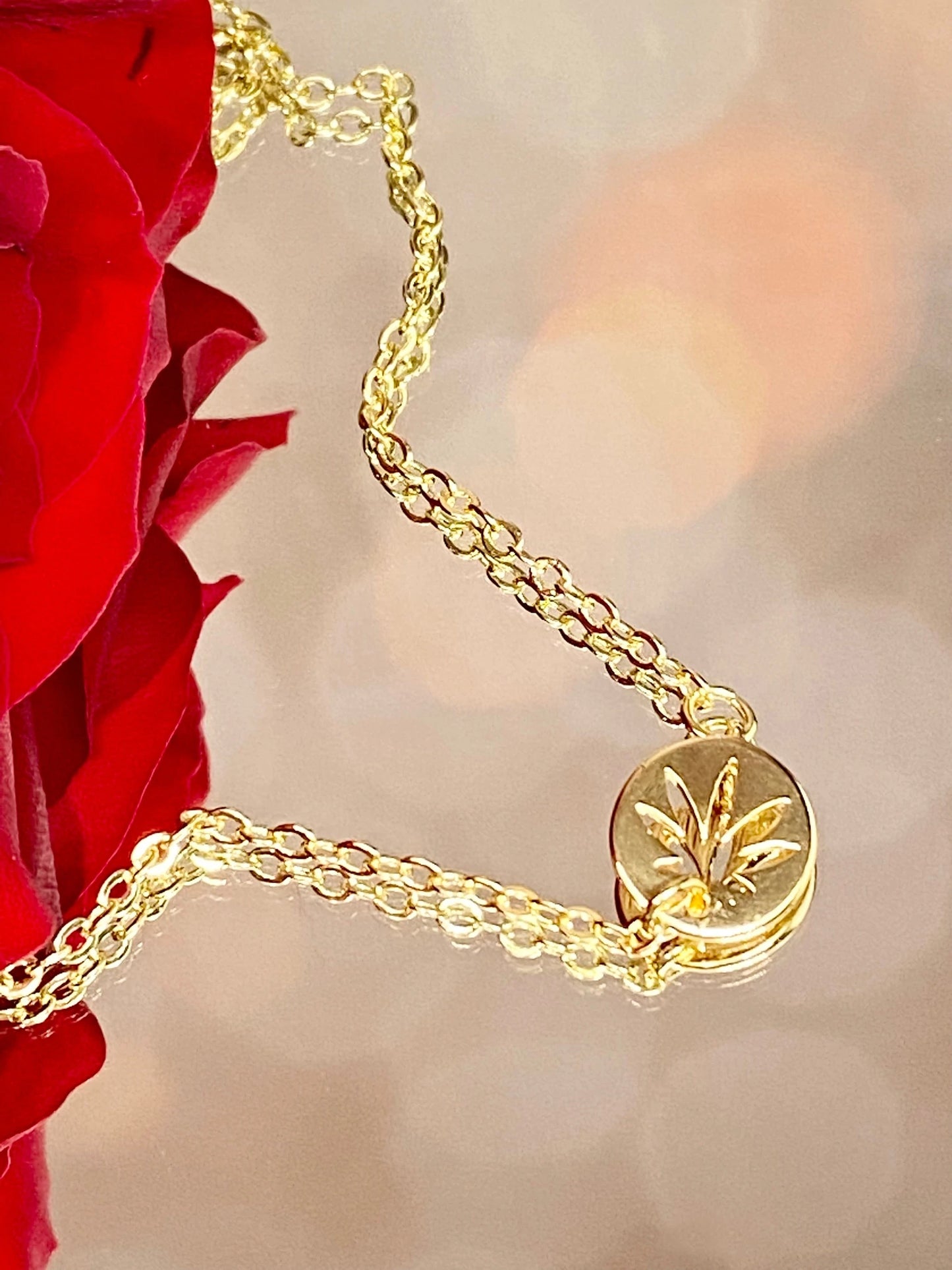 Hollow Leaf Necklace - Gold by Copper & Co