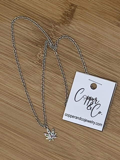 Multicolor Fan Leaf Necklace - Stainless by Copper & Co