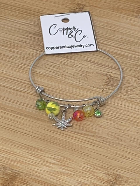 OG Rasta Beaded Bangle - Stainless by Copper & Co
