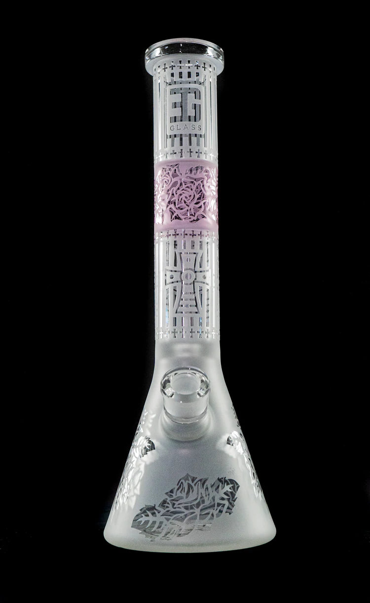 EG Glass Cross Beaker - Translucent Pink
