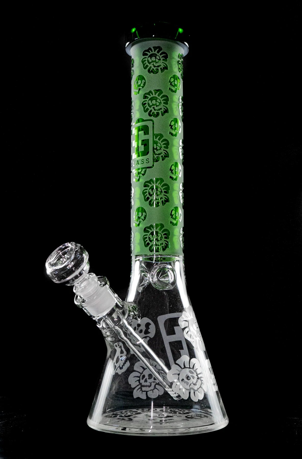 EG Glass Skull Beaker - Green