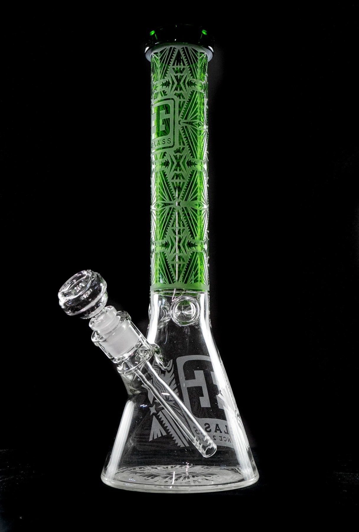 EG Glass Slyme Leaf Beaker - Green