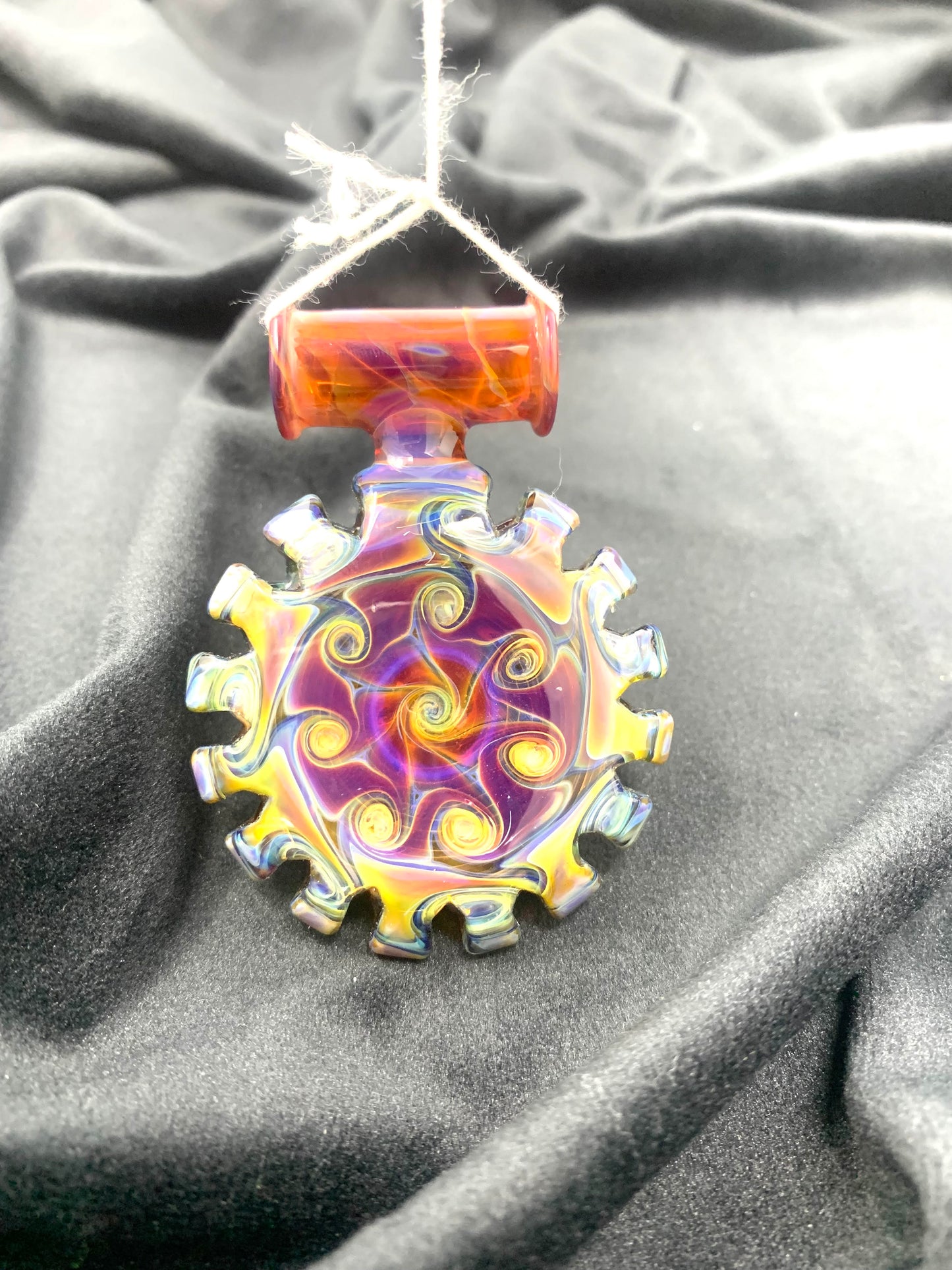 PA Jay Amber Purple Pinwheel Pendant