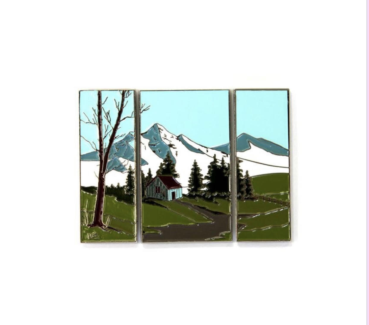 Bob Ross Triptych Pin Set
