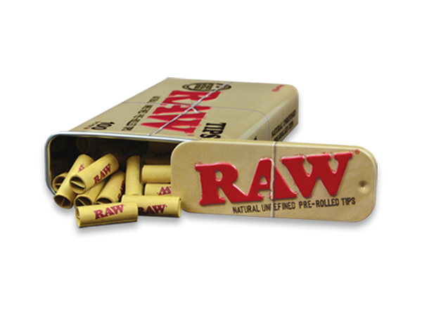 RAW Pre-Rolled Tips Tin - 100 ct