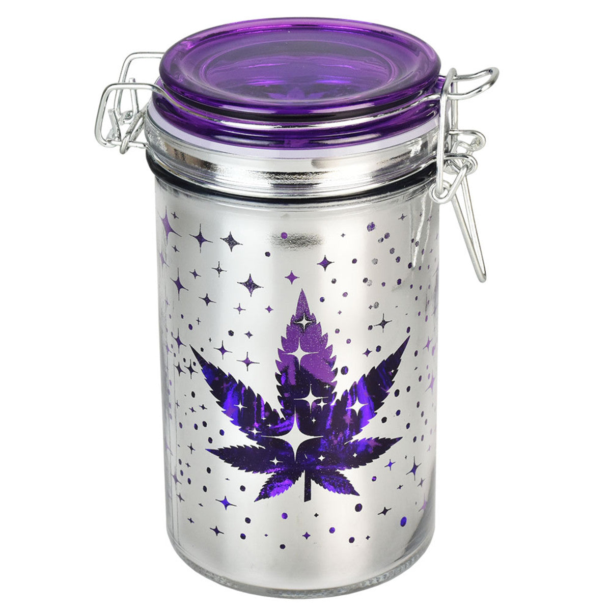 Hemp Leaf Galaxy Stash Jar - Large