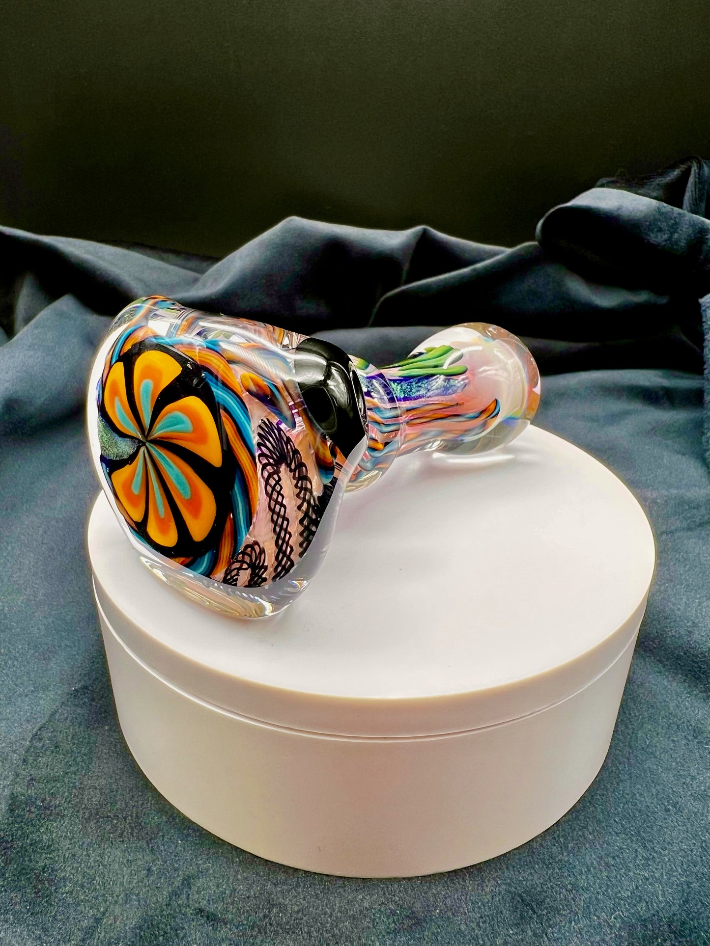Talent Glassworks Large Dichro Strip Spoon w/ Flower End
