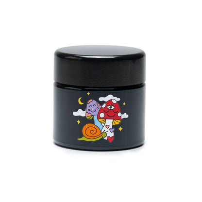 420 Science x Wokeface UV Screw Top Jars - Woke Cosmic Mushroom