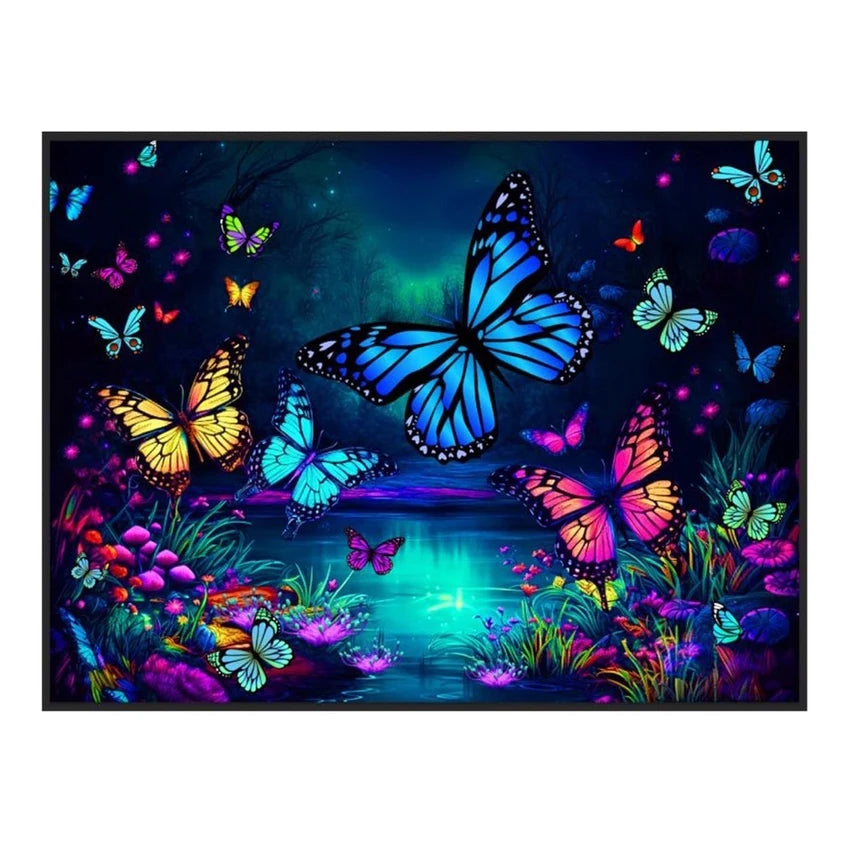 Black Light Reactive Tapestry - Butterfly World