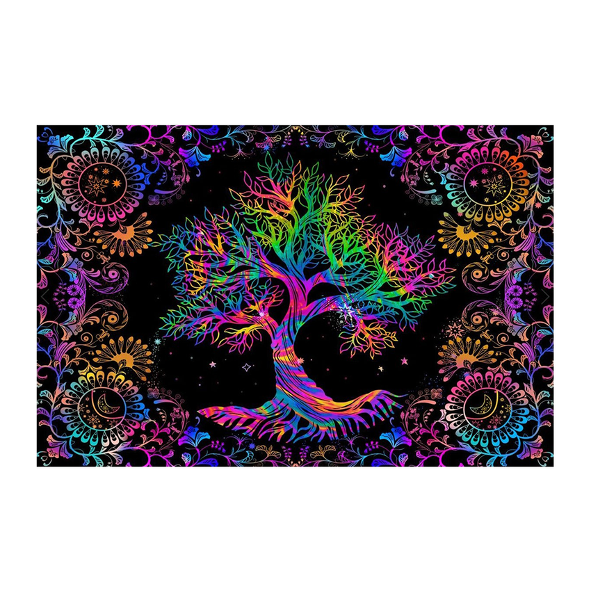 Black Light Reactive Tapestry - A Special Tree