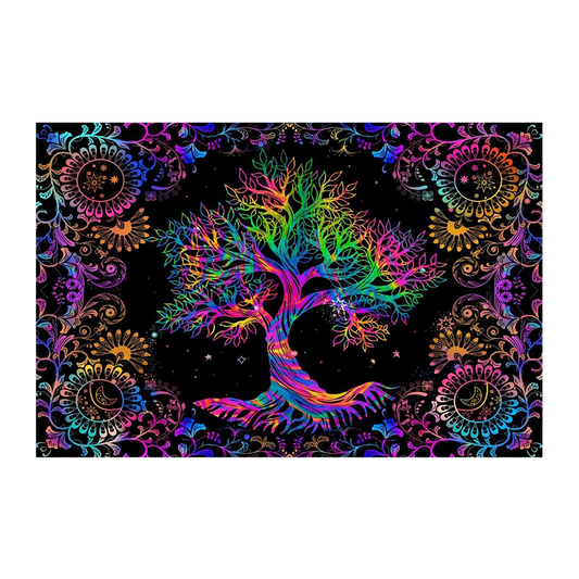 Black Light Reactive Tapestry - A Special Tree