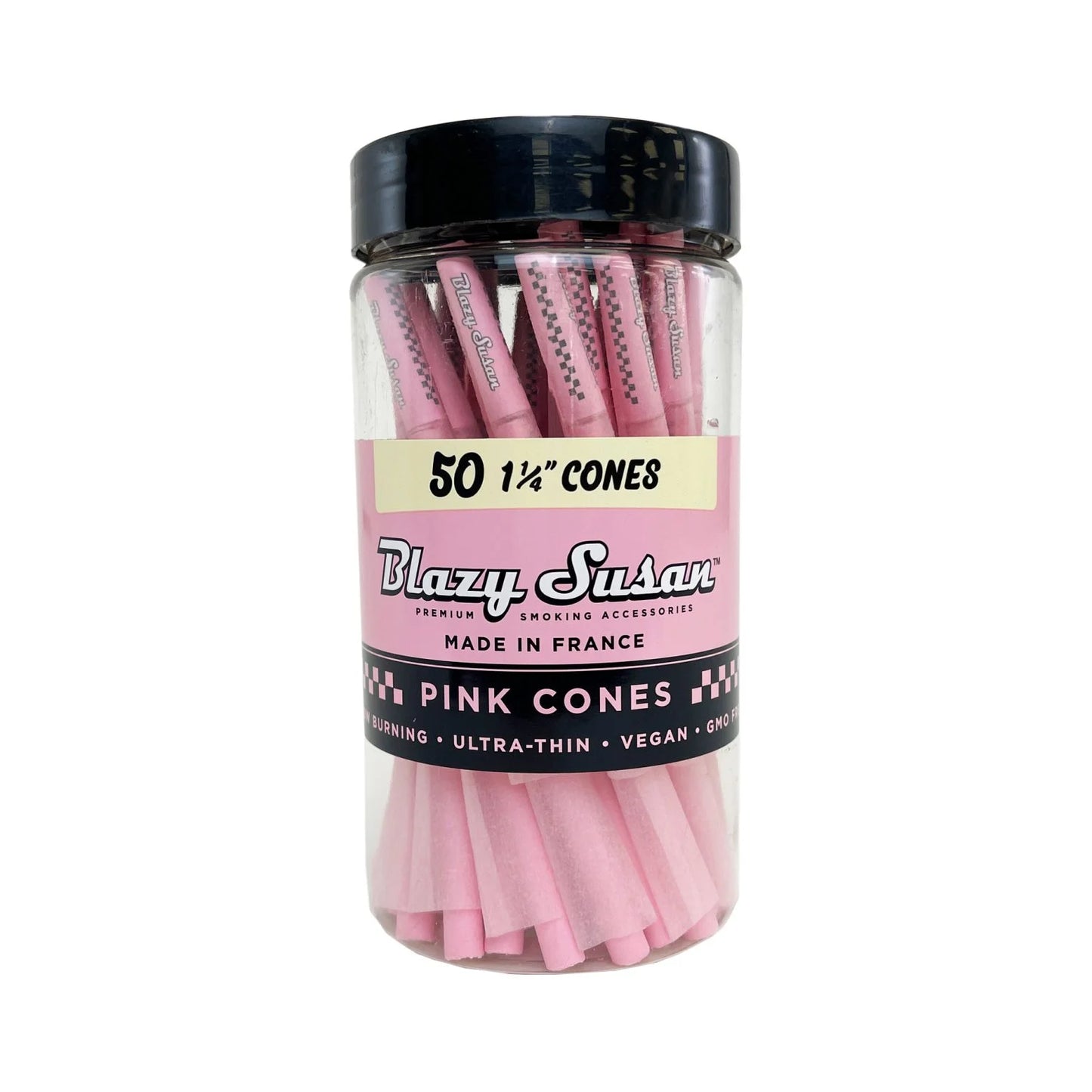 Blazy Susan Pink 1 1/4 Cones 50 Count Jar