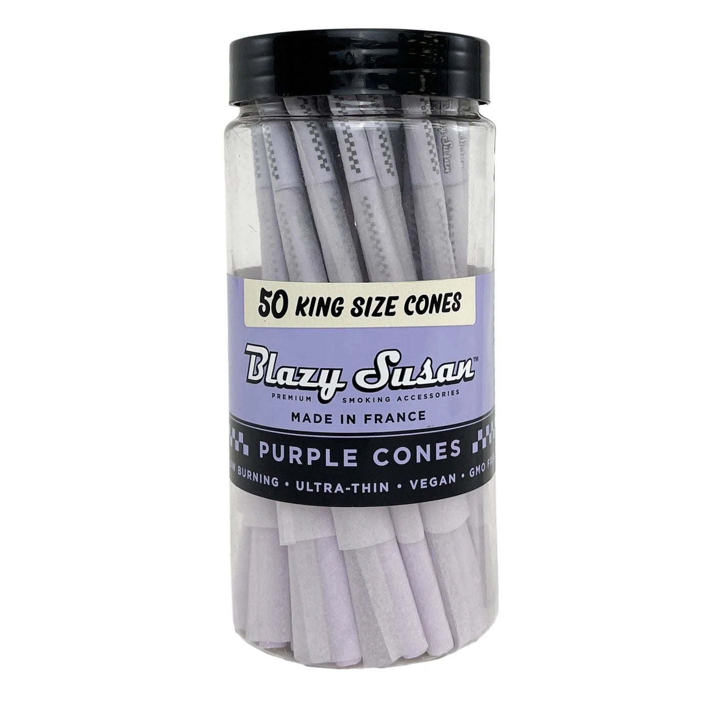 Blazy Susan Purple King Size Cones 50 Count Jar